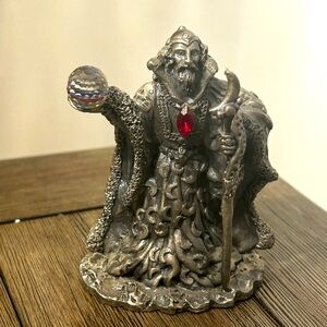 The Moon Wizard fantasy Myth & Magic Tudor Mint pewter with crystal